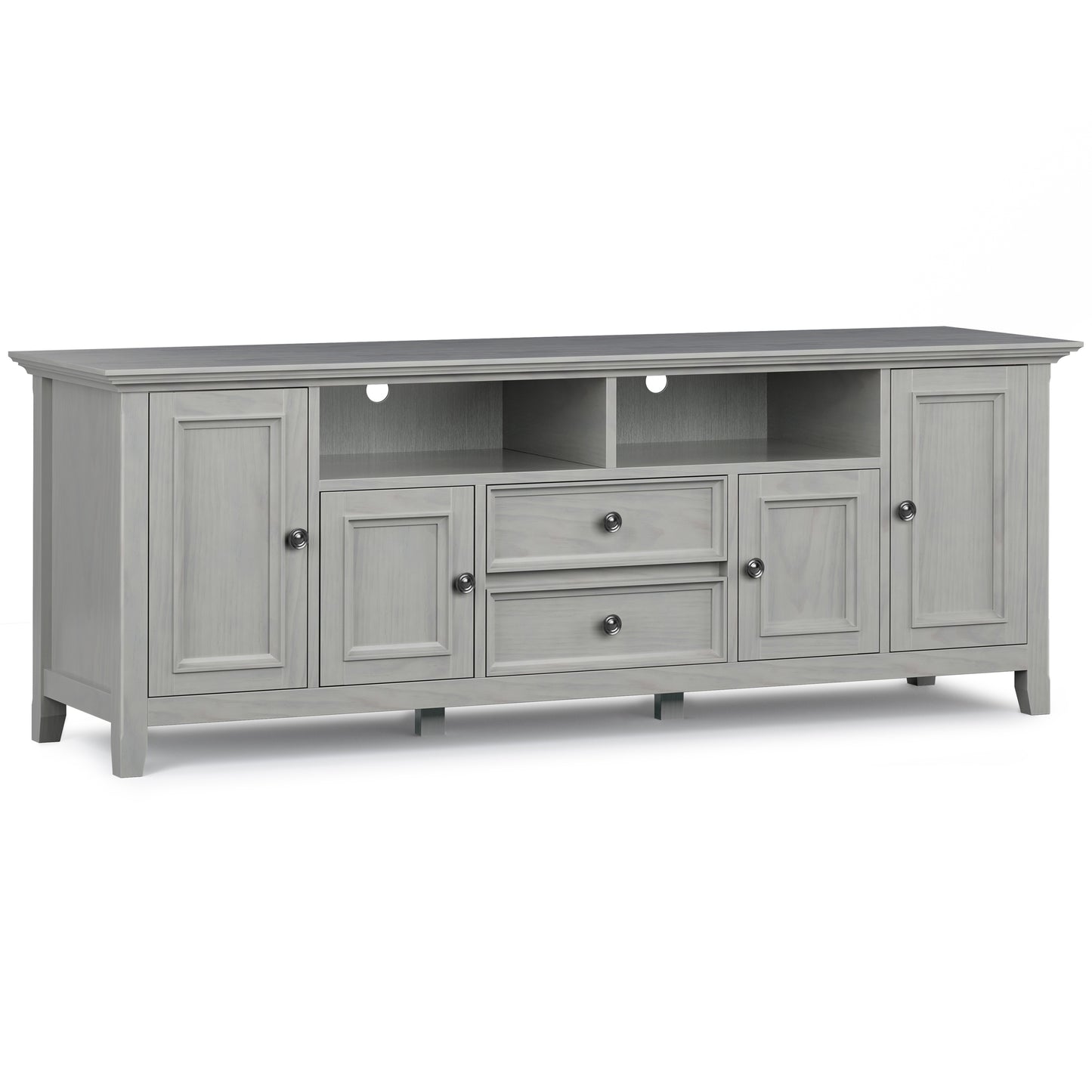 Amherst 72 inch Solid Wood TV Media Stand in Fog Grey