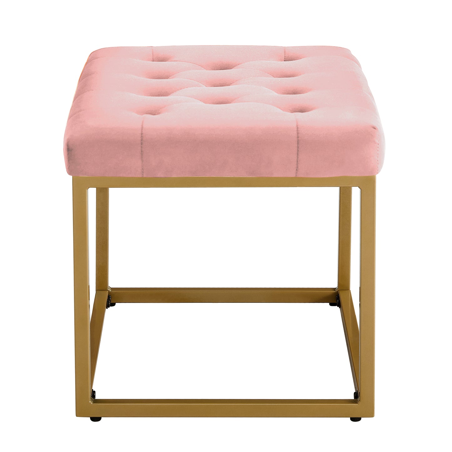 Velvet Shoe Changing Stool, Footstool, Square Cushion Foot Stool, Sofa stool, Rest stool,Low Stool .Step Stool, Small Footrest .Suitable for Clothes Shop,Living Room,Fitting Room.Pink BenchST-001