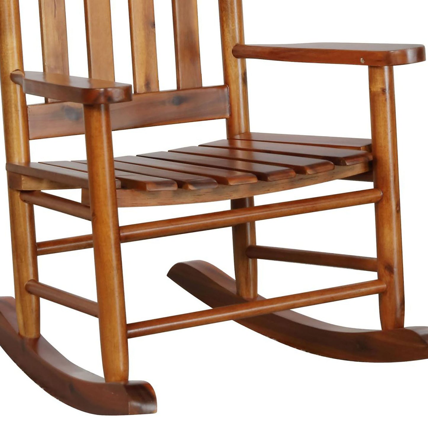 Golden Brown Slat Back Youth Rocking Chair