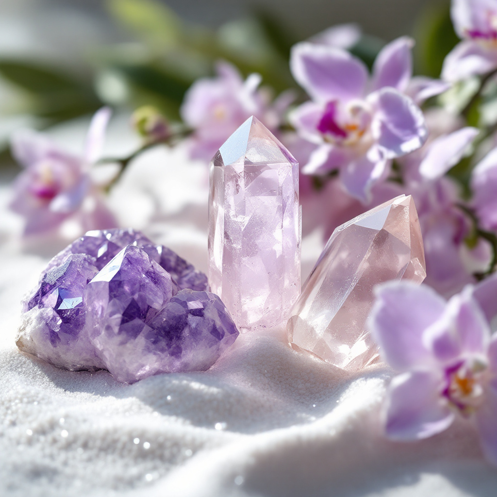 Orchid Seascape, Premium Coconut-Soy Wax Tea Light Crystal Candle, 1oz
