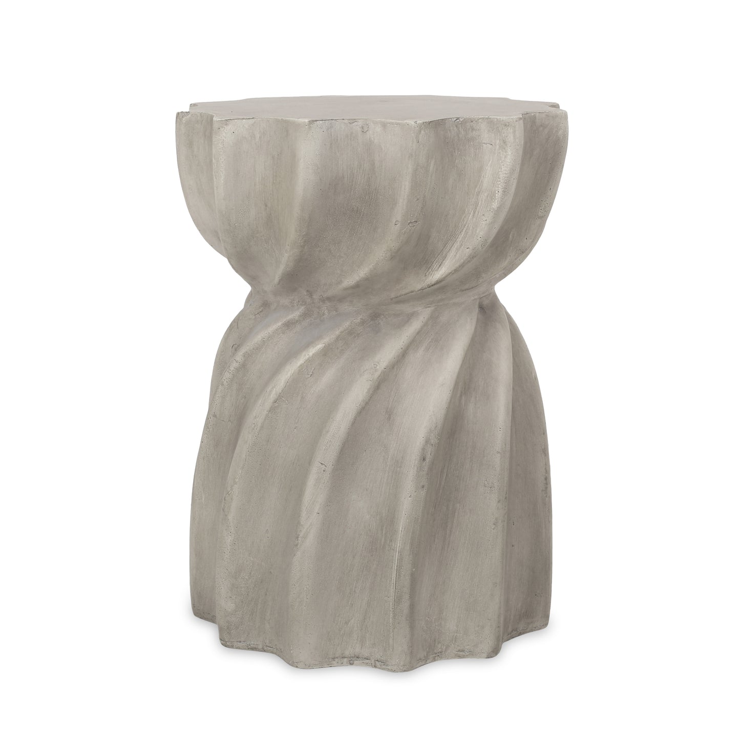 Modern CANIS Side Table Outdoor Use Grey Magnesium Oxide 14 x 14 x 18.5 inches