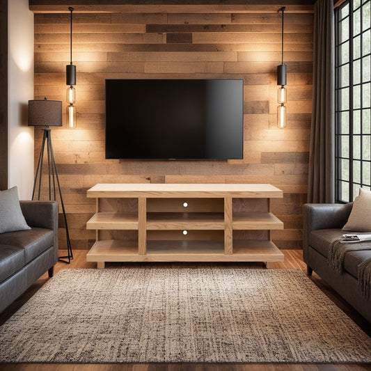 Laurel Canyon 64 inch TV Stand for TVs up to 70 inches, No Assembly Required, Natural Finish