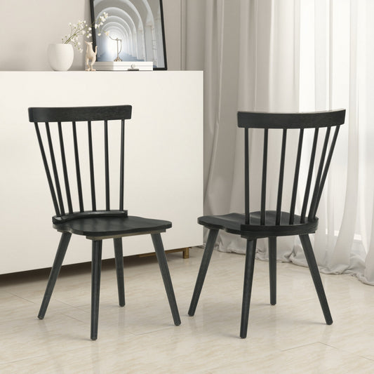 [Set of 2] Rustic Farmhouse Dining Chairs, Solid Wood Side Chairs, Easy Assembly for Kitchen & Dining Room