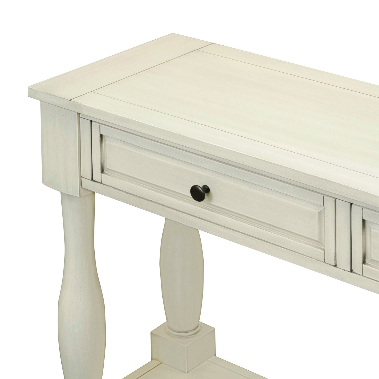 TREXM Console Table 63" Long Console Table with Drawers and Shelf for Entryway, Hallway, Living Room (Antique White, OLD SKU: WF193795AAK)