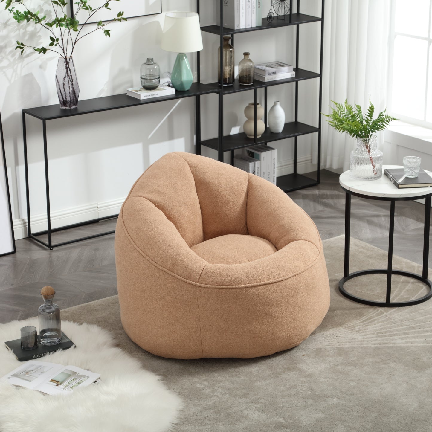 Bedding Bean Bag Sofa Chair High Pressure Foam Bean Bag Chair Adult Material with Padded Foam Padding Compressed Bean Bag With Footrest