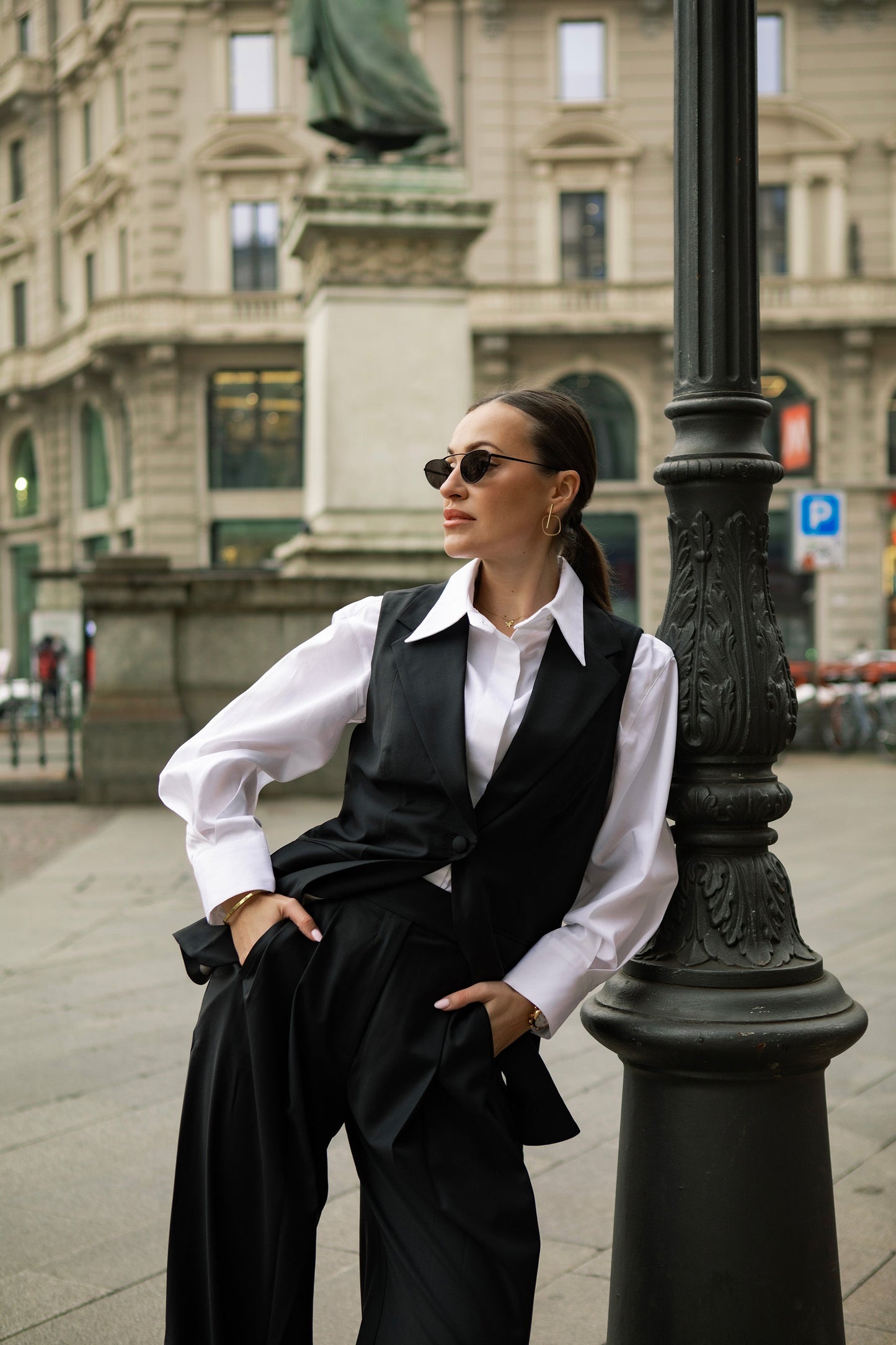 Seconda Oversized White Cotton Business Shirt