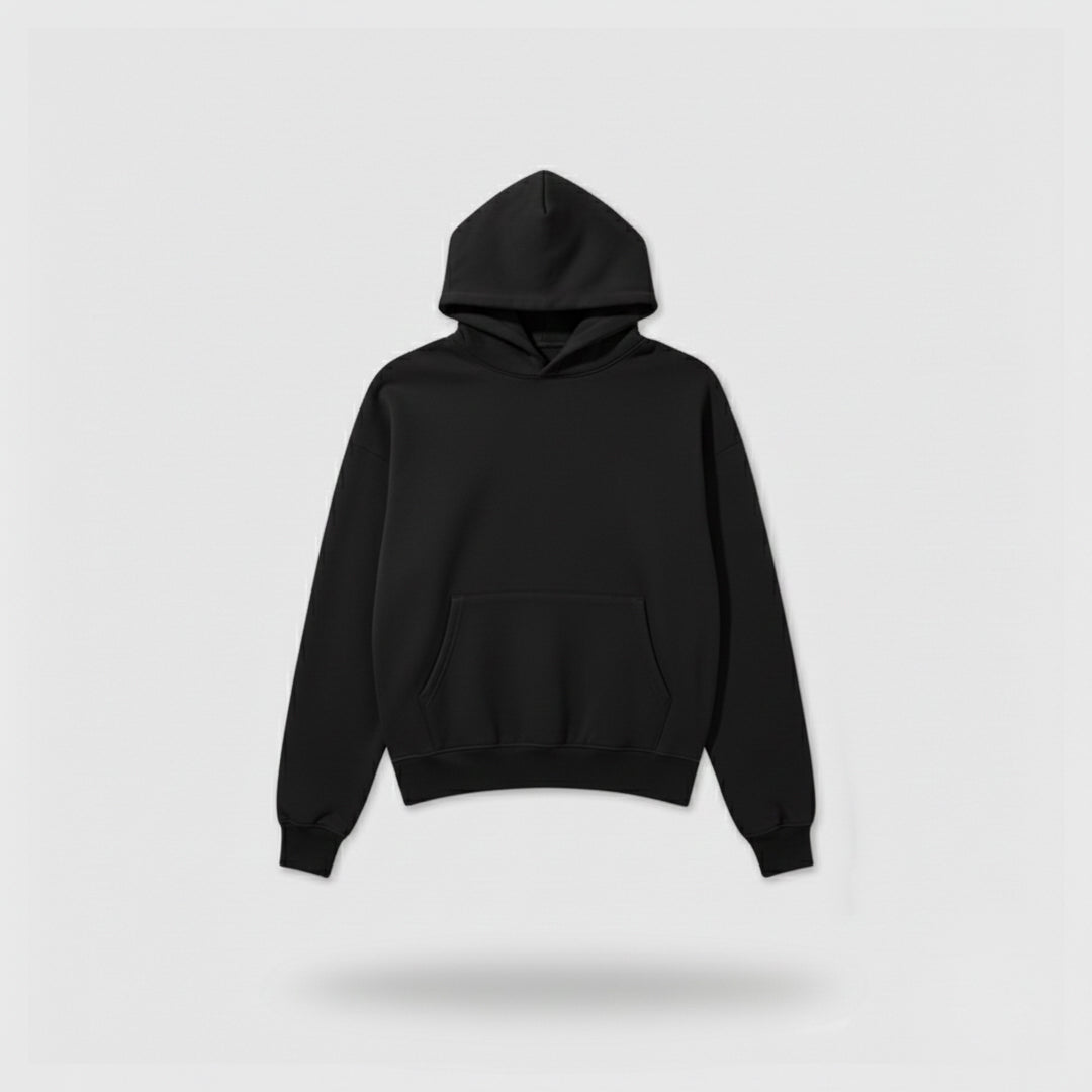 Black Drop Shoulder Hoodie