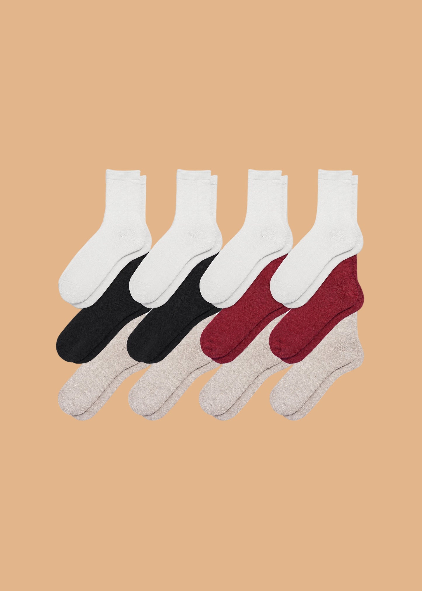 12-Pack Women's Hemp Crew Socks