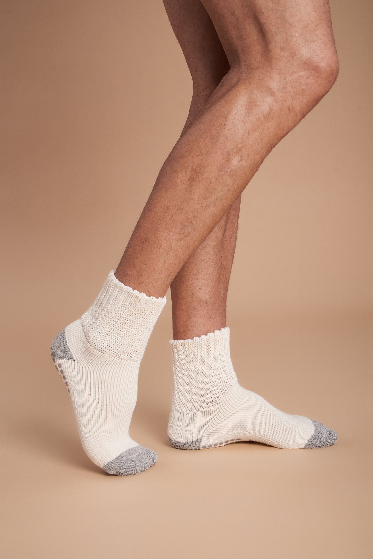 12-Pack Men's Work From Home Crew Socks with Relaxed Cuff and Non-Slip Grip