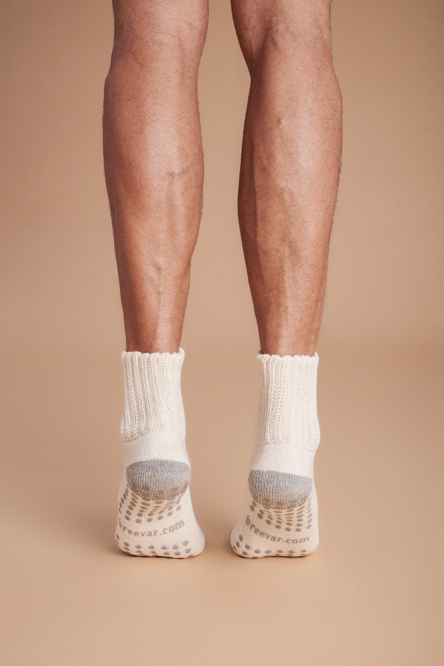 3-Pack Men's Work From Home Crew Socks with Relaxed Cuff and Non-Slip Grip