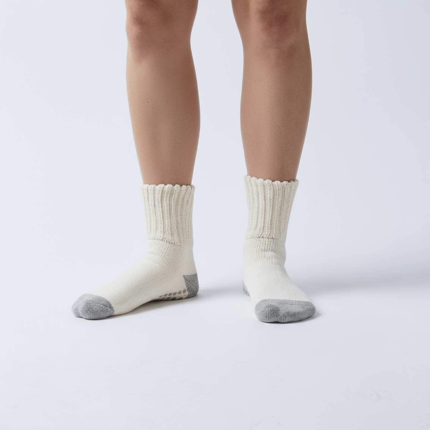 12-Pack Women's Work From Home Socks with Relaxed Cuff and Non-Slip Grip