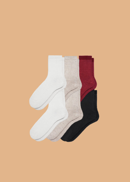 6-Pack Women's Hemp Crew Socks