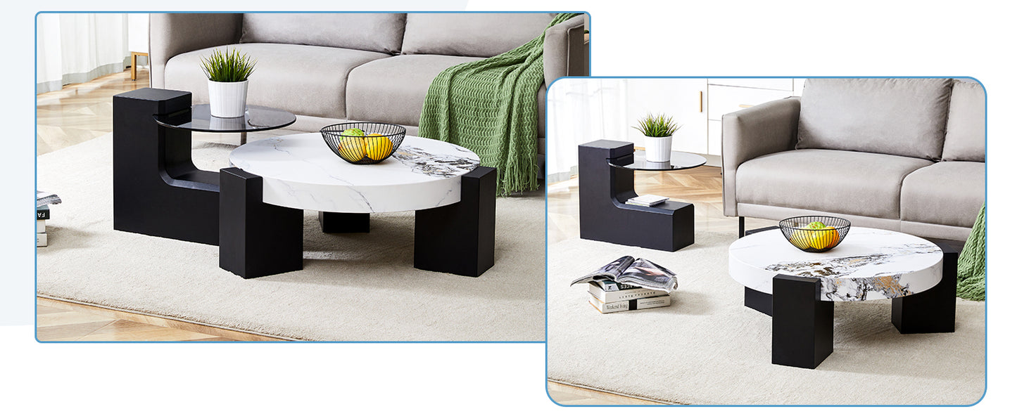 The detachable double-decker coffee table, the stylish design is more precious, and the detachable design can make the use of space more flexible and suitable for various scenes.