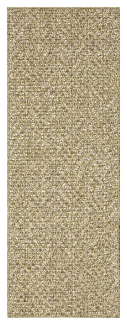 Earth GC_NTL1014 Jute/White 2 ft. 7 in. x 7 ft. 3 in. Indoor/Outdoor Area Rug