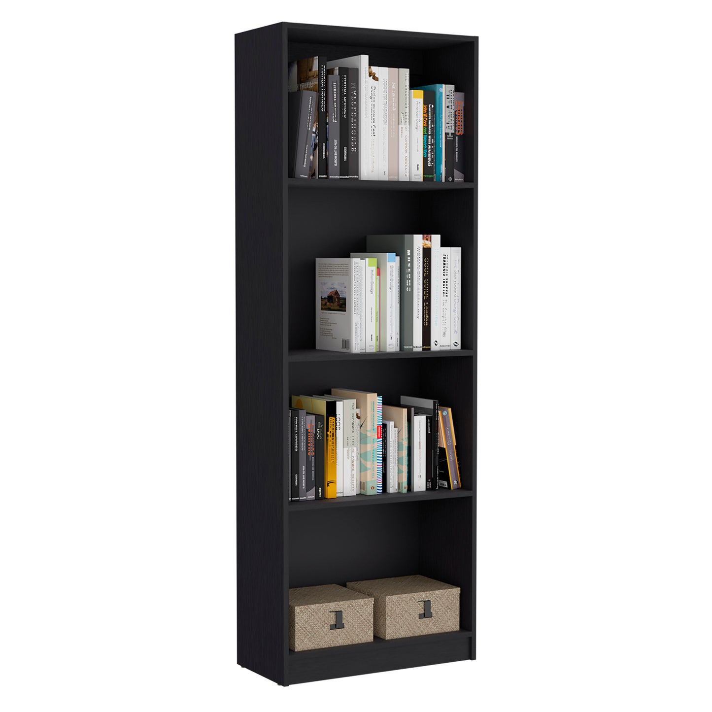 2 Piece Bookcase Living Room Set,  Storage Cabinet, 42" Wide and 9 Shelves Black