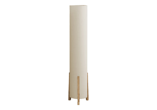 Lighting, 50'h, Floor Lamp, Brown Wood Look, Ivory / Cream Shade, Contemporary