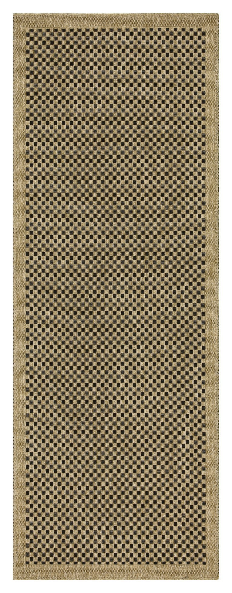 Earth GC_NTL1003 Jute/Black 2 ft. 7 in. x 7 ft. 3 in. Indoor/Outdoor Area Rug