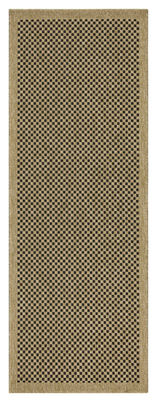 Earth GC_NTL1003 Jute/Black 2 ft. 7 in. x 7 ft. 3 in. Indoor/Outdoor Area Rug