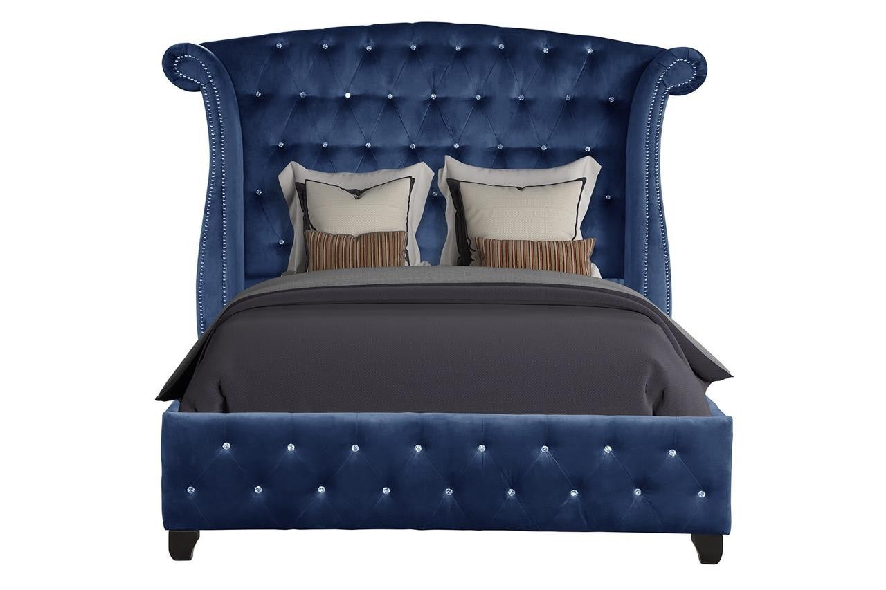 Sophia King Bed 4 Piece Blue