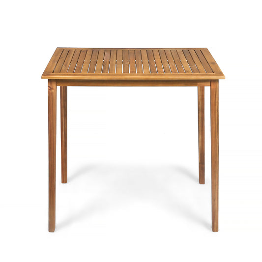 Outdoor Minimalist Acacia Wood Rectangle Bar Table - Teak Finish, Durable Hardwood, 44 x 25 x 40 inches