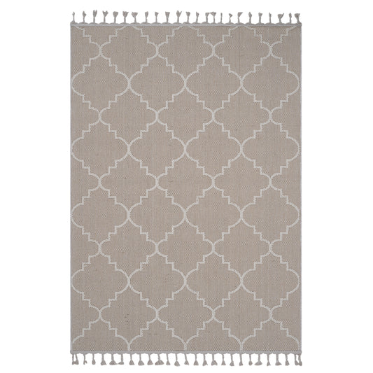 NAAR Guros Collection 8X10 Ivory /Trellis Indoor/Outdoor Area Rug