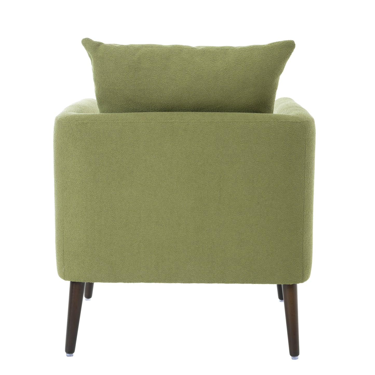 Barrel Chair, Modern Accent Chair, Fabric Armchair Club Chair,Upholstered Arm Chair with Solid Wood Legs,Waist Pillow,Padded Single Chair for Living Room/Bedroom/Study/Waiting Room,Olive Green