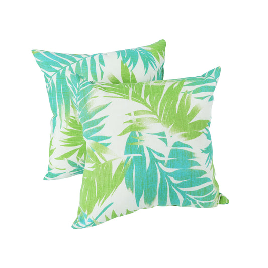 2 Pack Outdoor Throw Pillows, Waterproof & Fade-Resistant Patio Cushions for Garden, Porch, Poolside Furniture - Soft & Comfortable Decorative Pillow Covers (18x18 Inch, green )