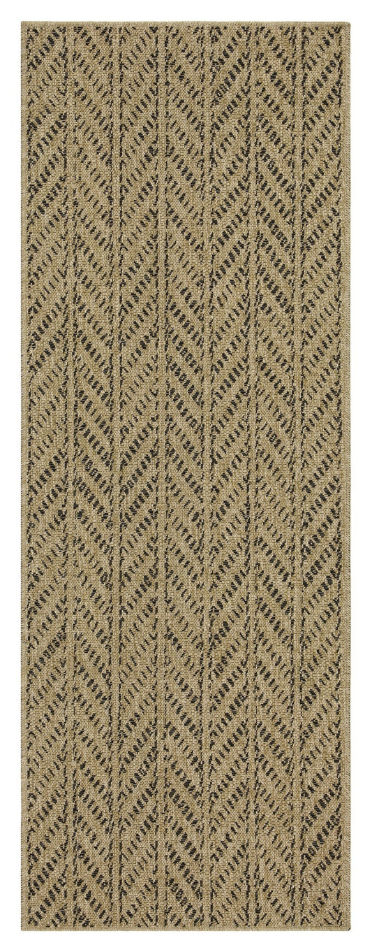 Earth GC_NTL1012 Jute/Black 2 ft. 7 in. x 7 ft. 3 in. Indoor/Outdoor Area Rug