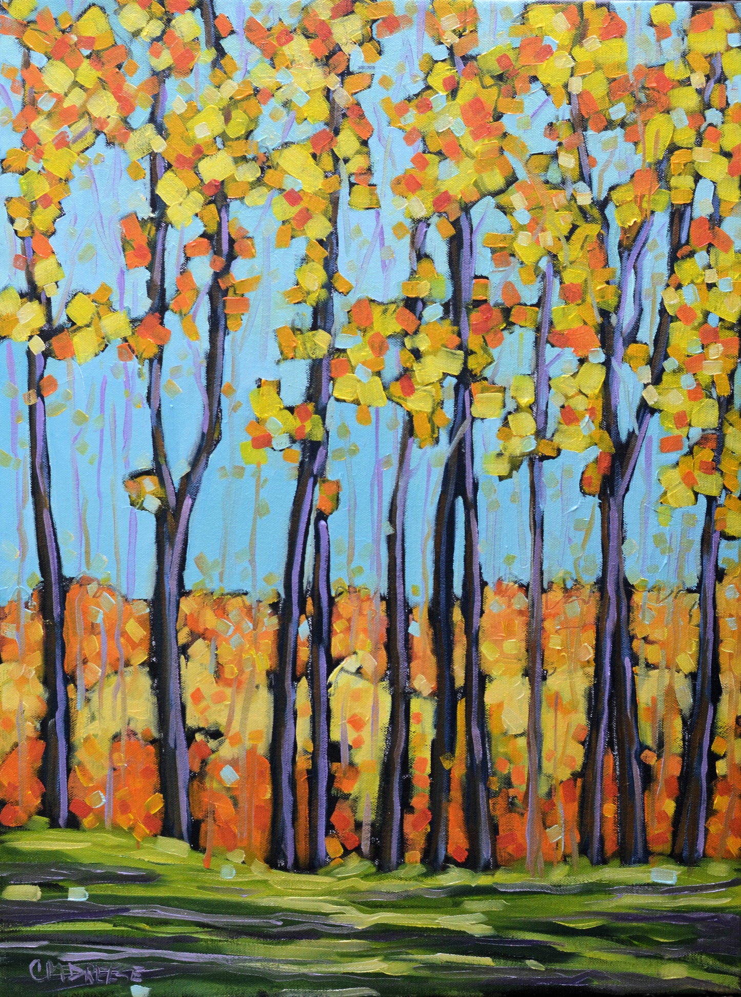 "Scenic Stroll Along the River" Autumn River Print on Paper, Wood Panel - Wall Art Home Decor