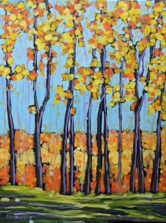 "Scenic Stroll Along the River" Autumn River Print on Paper, Wood Panel - Wall Art Home Decor