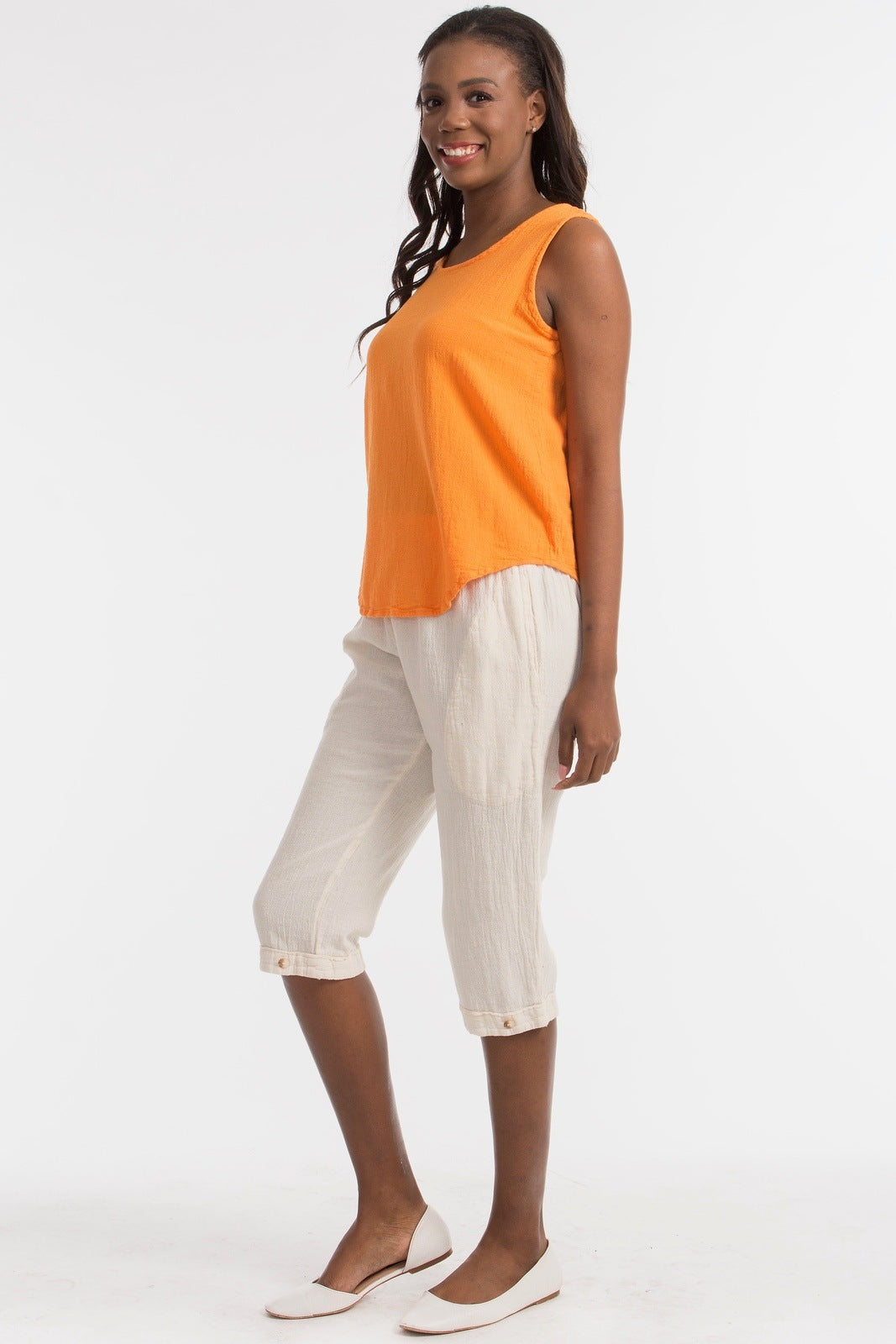 Women's Cotton Gauze Nydia Capri With Pockets