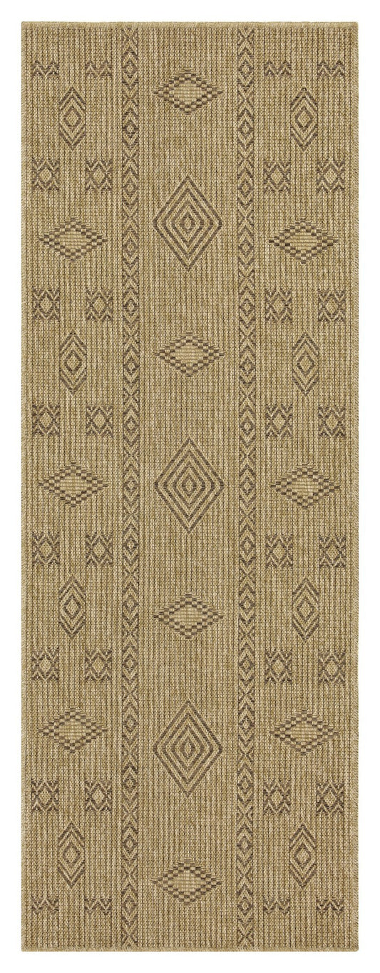 Earth GC_NTL1002 Jute/Mocha 2 ft. 7 in. x 7 ft. 3 in. Indoor/Outdoor Area Rug