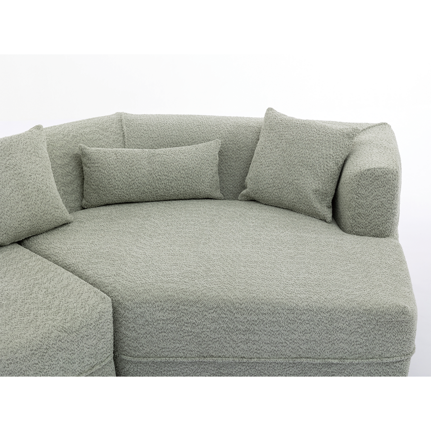 Modular sofa , modern minimalist style sofa,  upholstered ,  free combination, round fiber fabric, anti-wrinkle fabric,Dimension extension,Green