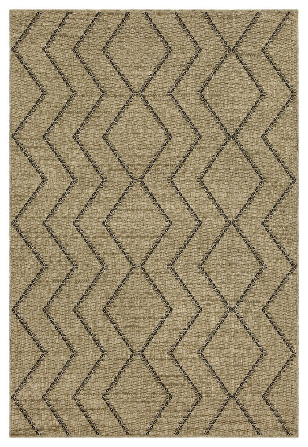 Earth GC_NTL1010 Jute/Black 5 ft. 3 in. x 7 ft. 3 in. Indoor/Outdoor Area Rug