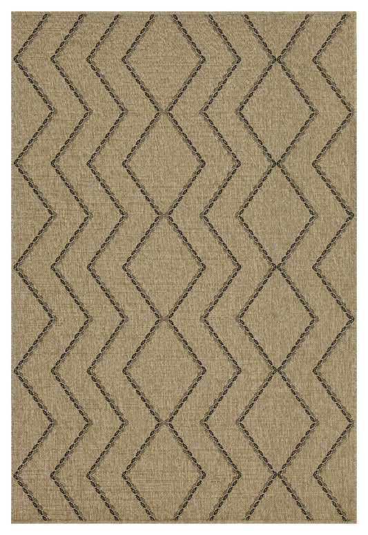 Earth GC_NTL1010 Jute/Black 5 ft. 3 in. x 7 ft. 3 in. Indoor/Outdoor Area Rug