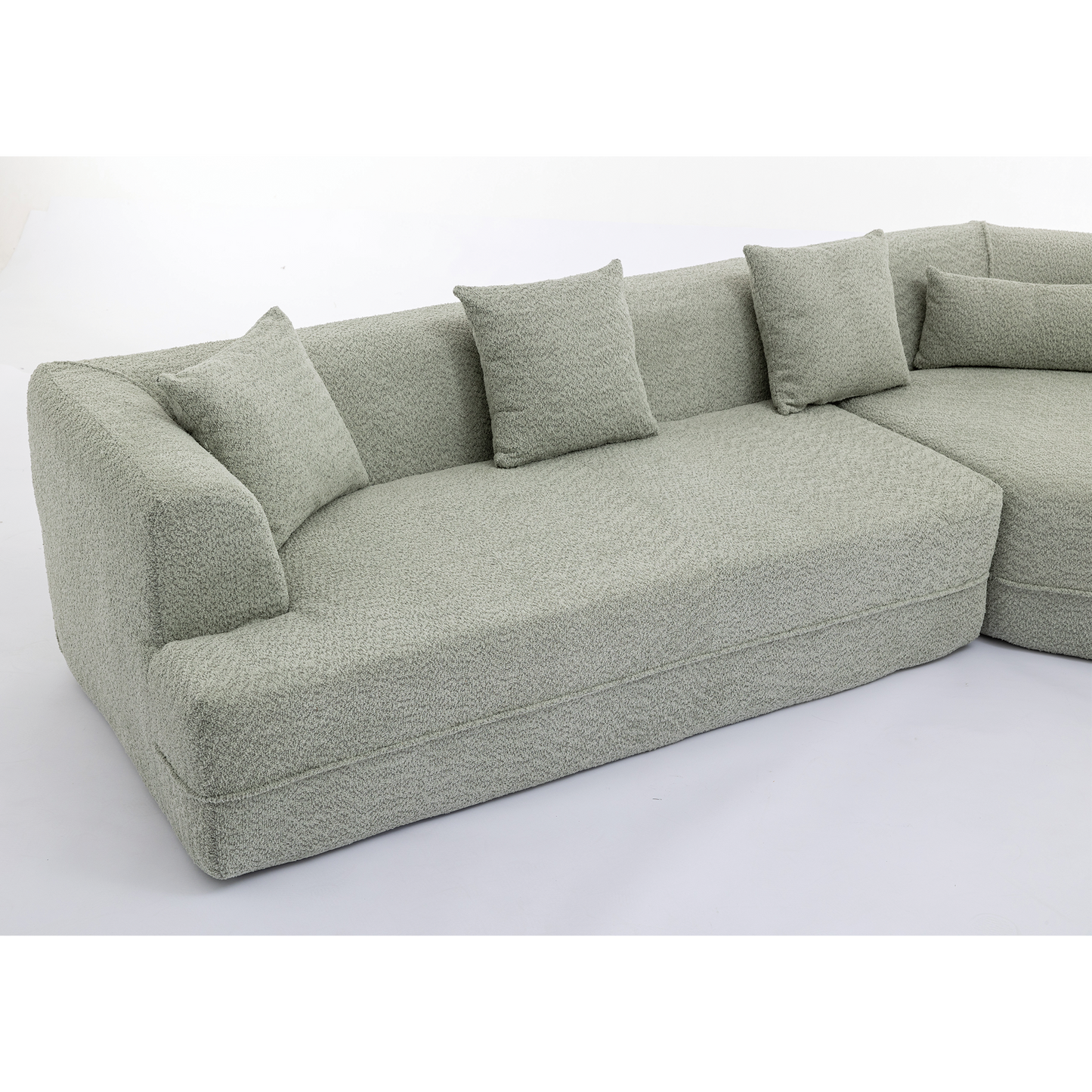 Modular sofa , modern minimalist style sofa,  upholstered ,  free combination, round fiber fabric, anti-wrinkle fabric,Dimension extension,Green