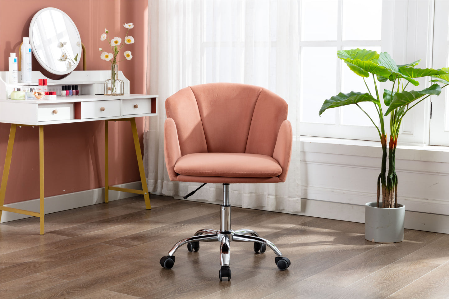 COOLMORE   Swivel  office Chair for Living Room/Bed Room, Modern Leisure  adjustable office Chair Pink