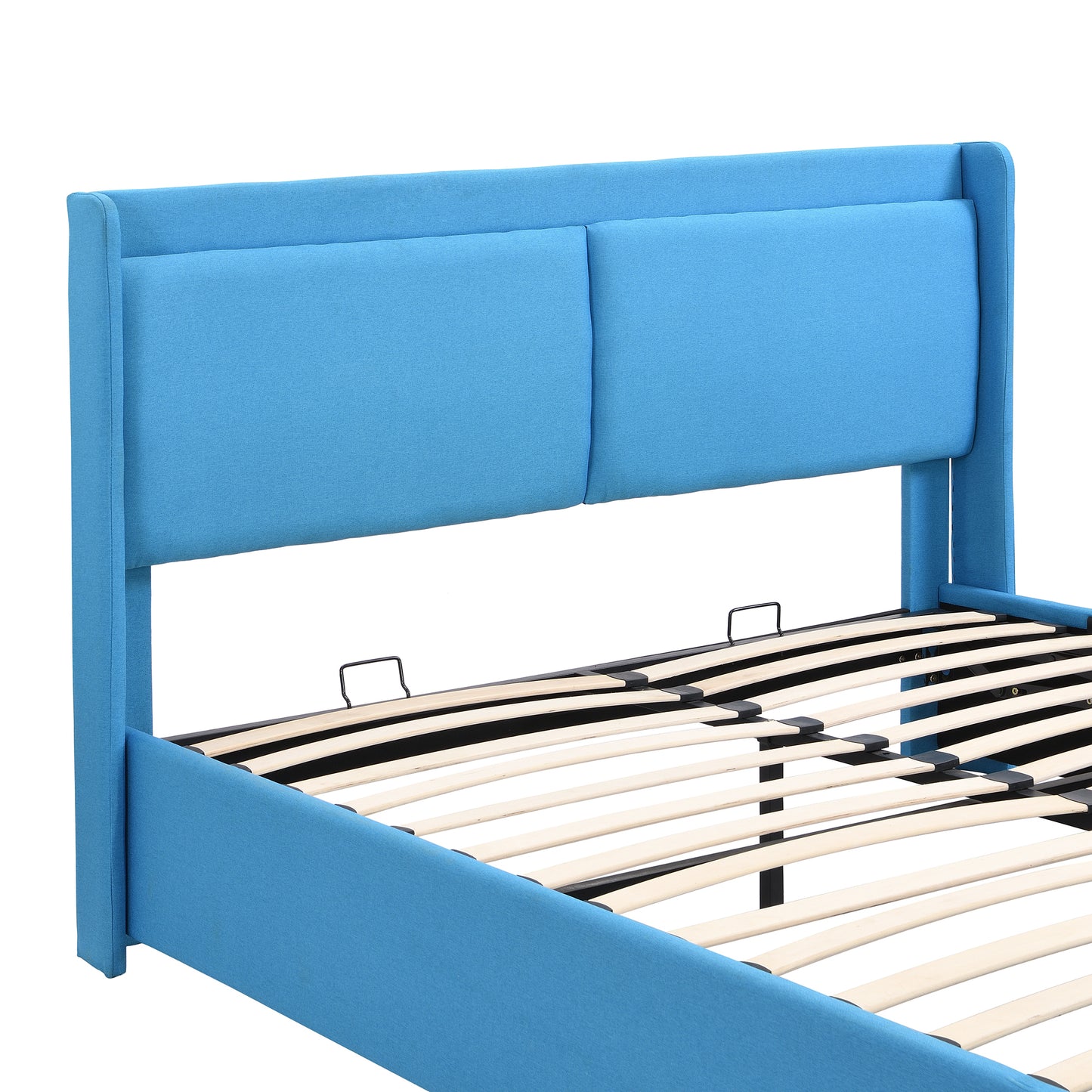 Queen Size Storage Upholstered Hydraulic Platform Bed with 2 Drawers, Blue