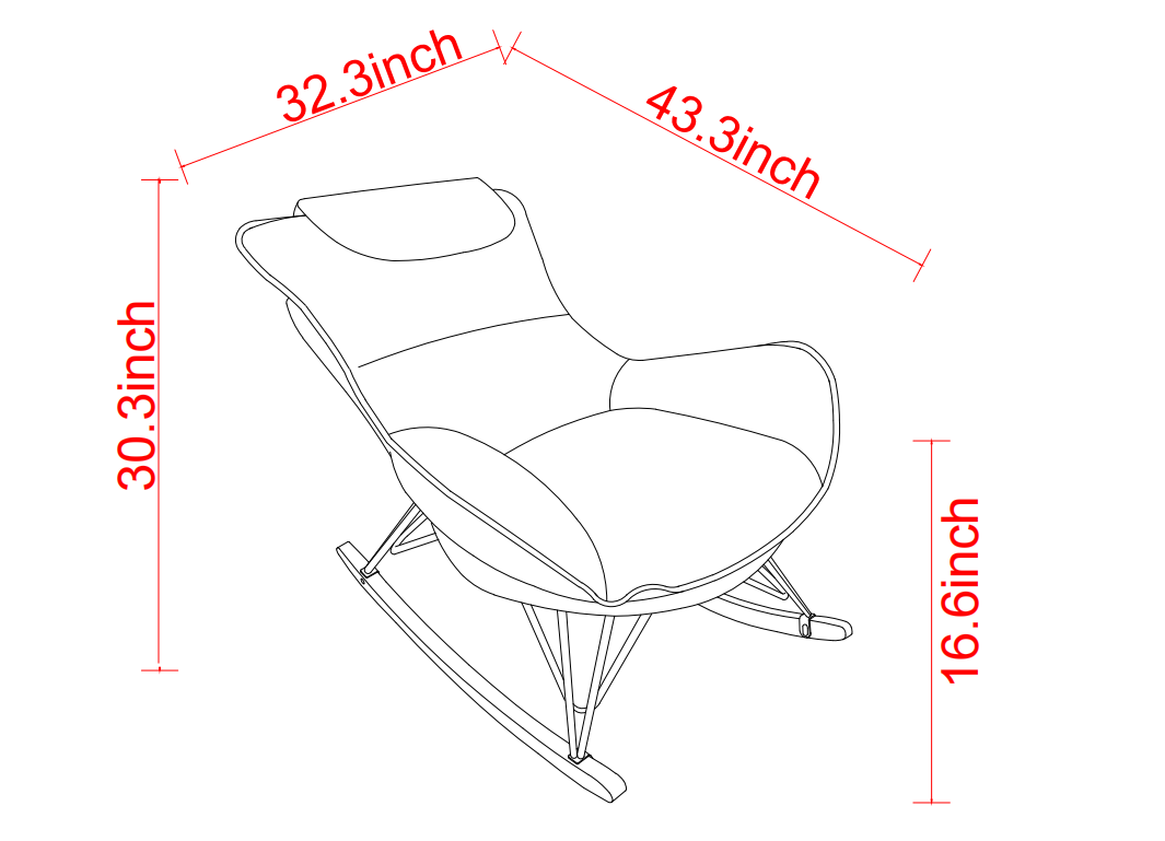 Leisure sofa single rocking chair, light luxury sofa chair, balcony leisure area single chair, comfortable and breathable,detachable and washable seat cushion  (Color:Light Green )