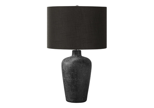 Lighting, Table Lamp, 24'h, Black Ceramic, Black Shade, Contemporary
