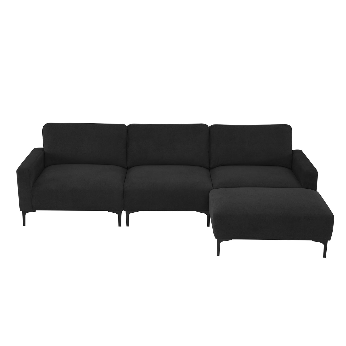 103.5*59" Modern L-shaped Sectional Sofa, 4-seat Velvet Fabric Couch Set with Convertible Ottoman,Freely Combinable Sofa for Living Room, Apartment, Office,Apartment,2 Colors