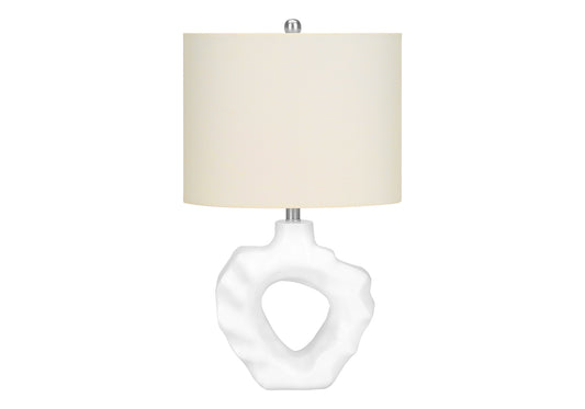 Lighting, 25'h, Table Lamp, Cream Resin, Ivory / Cream Shade, Modern