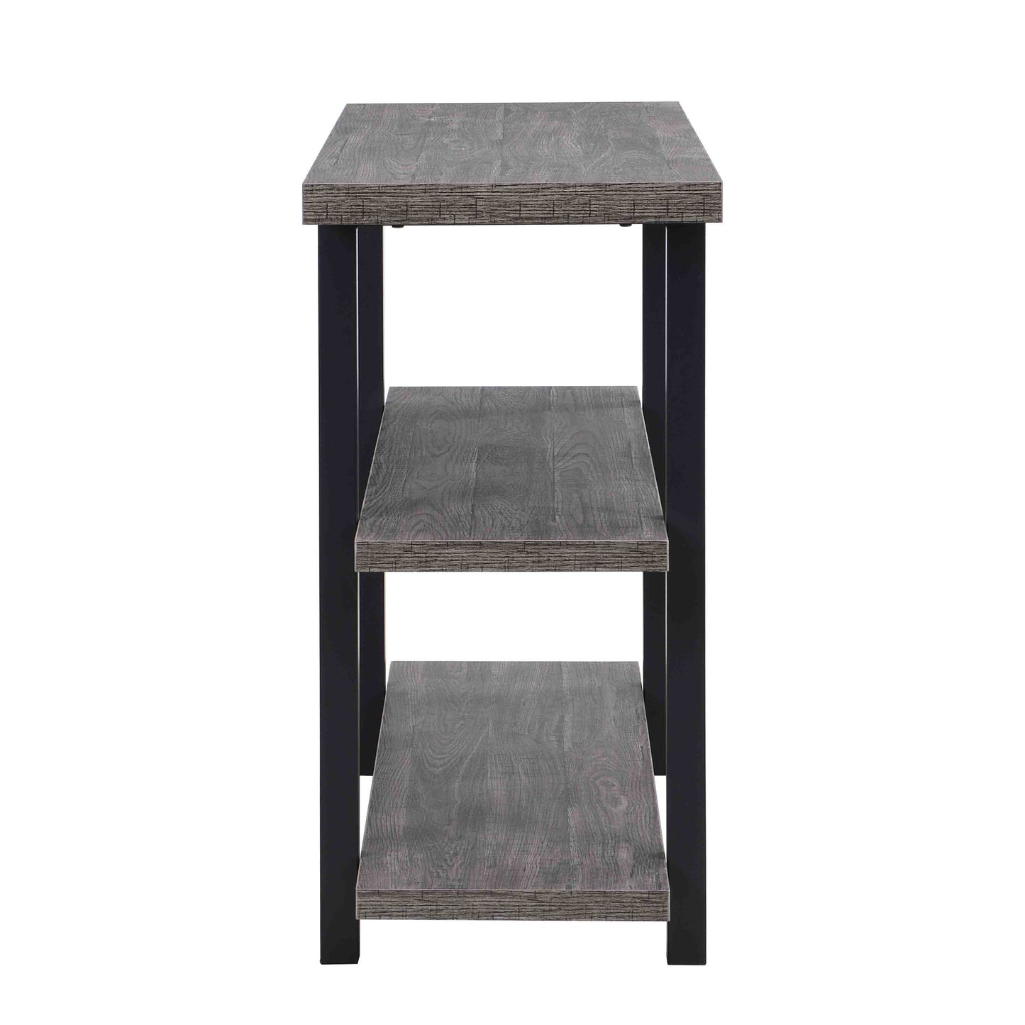 Gray Wood Sofa Table,  Narrow Hallway Table with Shelves, 3-Tier Console Table for Living Room 43.31''X15.75''X31.61''