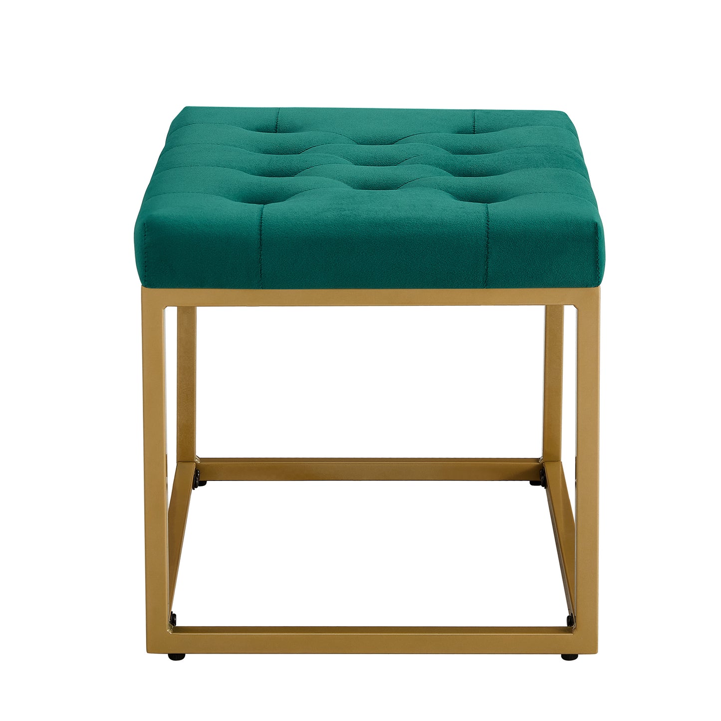 Velvet Shoe Changing Stool,Dark Green Footstool, Square Vanity Chair, Sofa stool,Makup Stool .Vanity Seat  Piano Bench .Suitable for Clothes Shop,Living room, porch, fitting room Bedroom ST-001-LGN