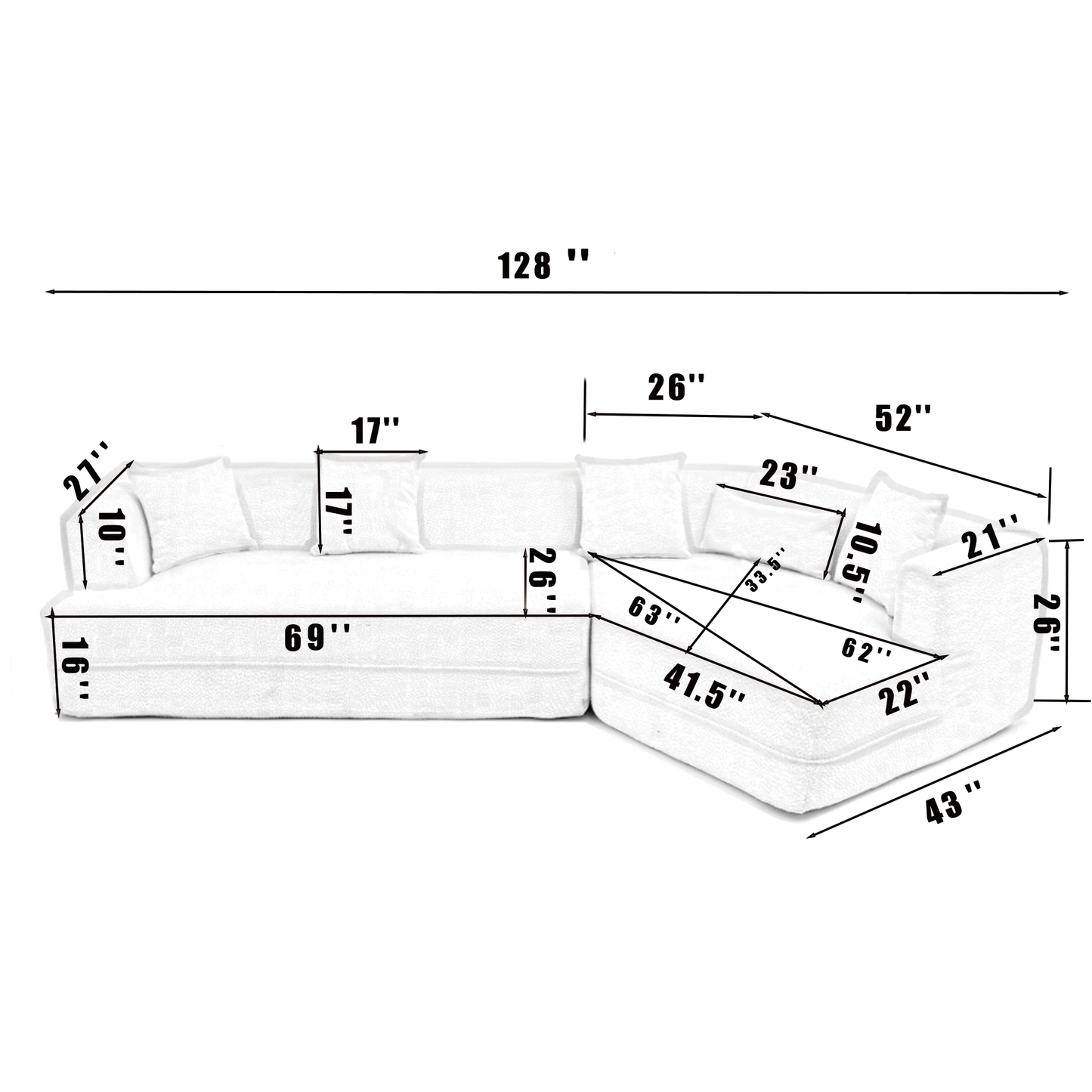 Modular sofa , modern minimalist style sofa,  upholstered ,  free combination, round fiber fabric, anti-wrinkle fabric,Dimension extension,Green