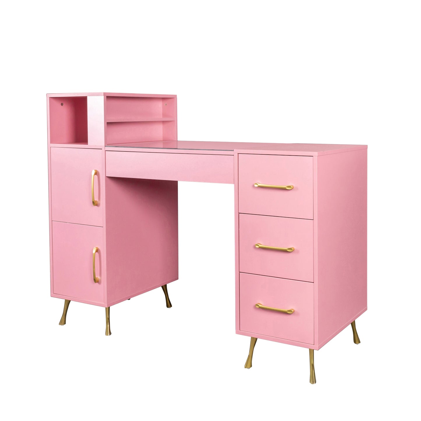 Manicure Table, Nail Makeup Desk with Drawers