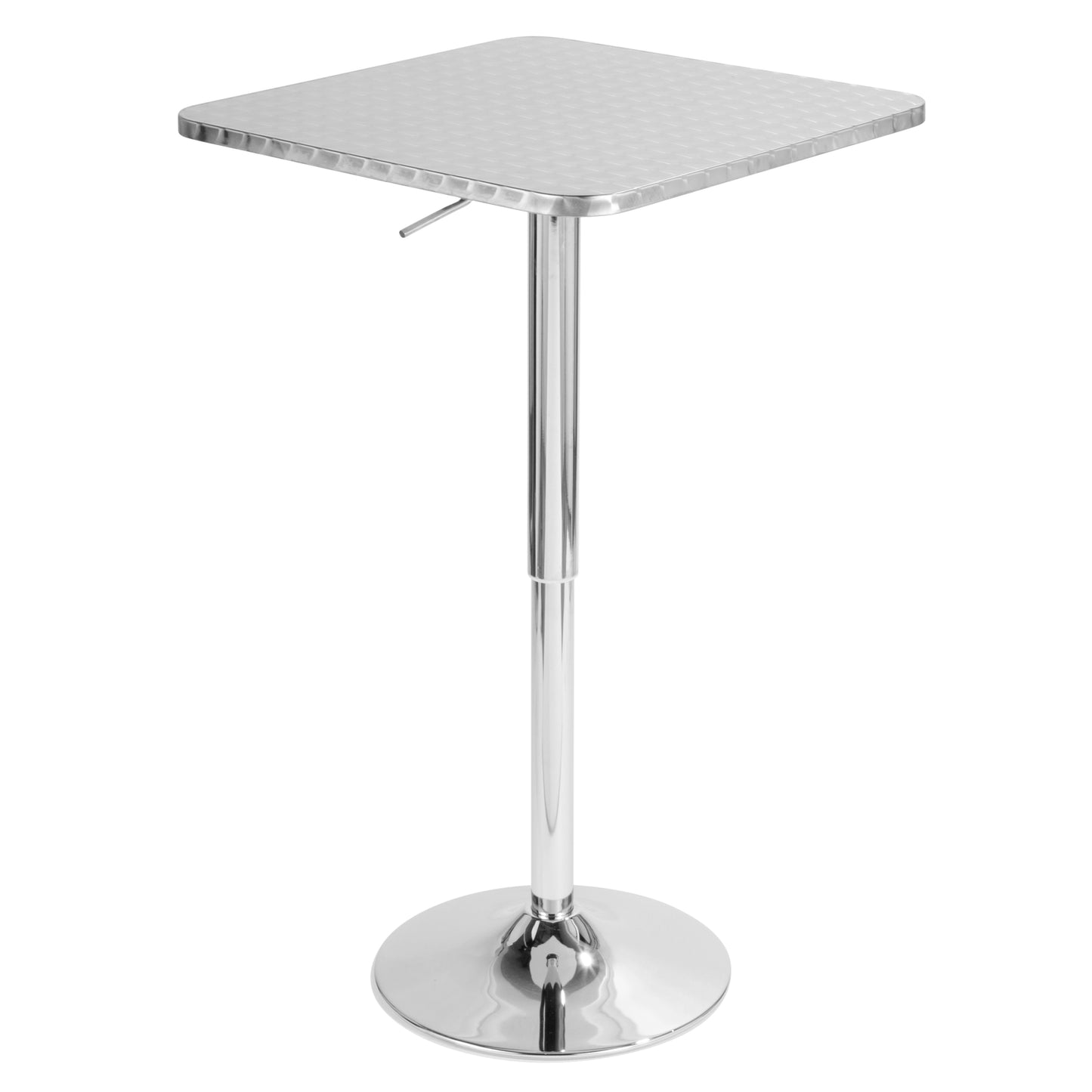 Bistro Contemporary Adjustable Square Bar Table in Silver by LumiSource