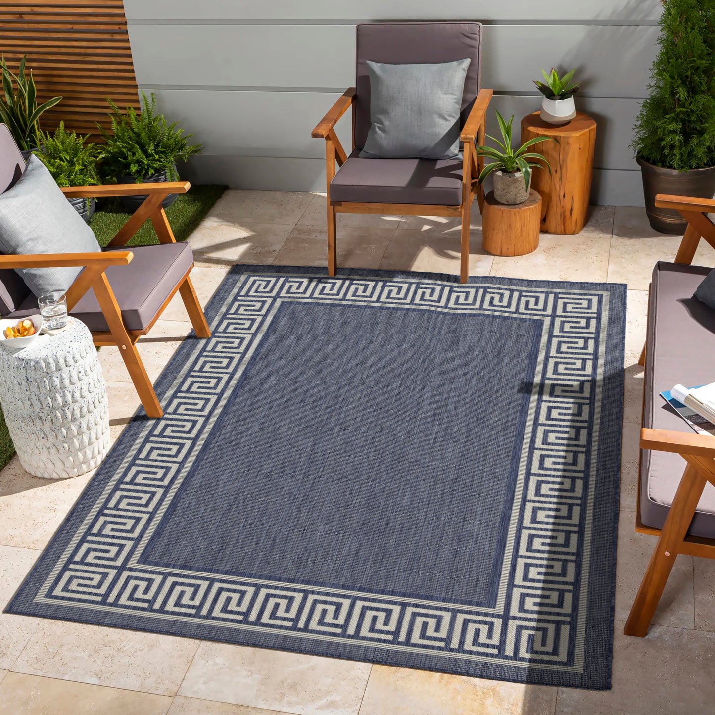 Sunshine GC_HAR2001 Blue 5 ft. 3 in. x 7 ft. 3 in. Indoor/Outdoor Area Rug