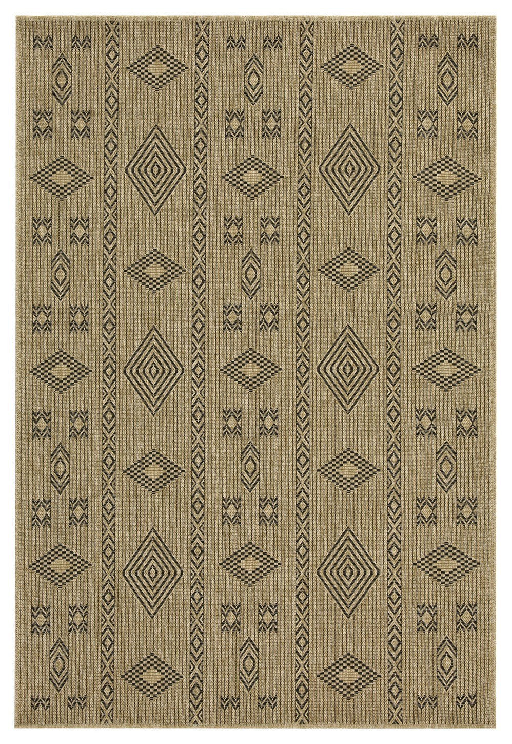 Earth GC_NTL1001 Jute/Black 5 ft. 3 in. x 7 ft. 3 in. Indoor/Outdoor Area Rug