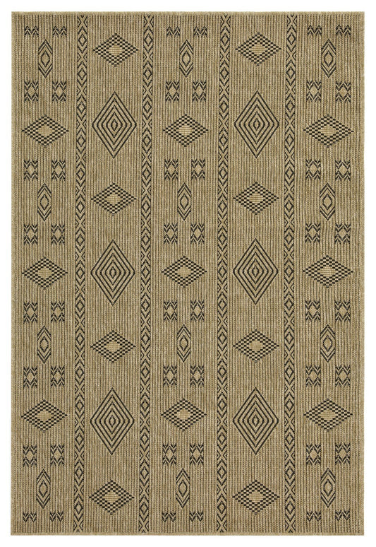 Earth GC_NTL1001 Jute/Black 5 ft. 3 in. x 7 ft. 3 in. Indoor/Outdoor Area Rug